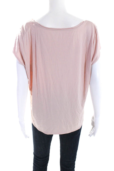 Eileen Fisher Women's Round Neck Short Sleeves Basic T-Shirt Pink Size XL