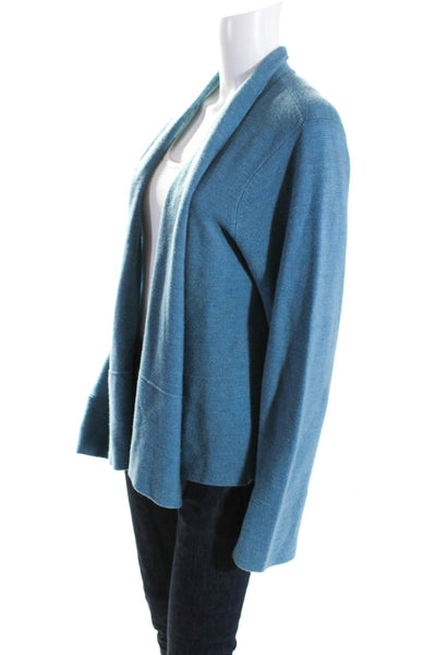 Eileen Fisher Women's Open Front Long Sleeves Cardigan Sweater Teal Size XL