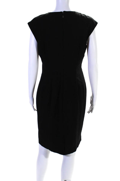 Calvin Klein Women's V-Neck Sleeveless Textured A-Line Mini Dress Black Size 8