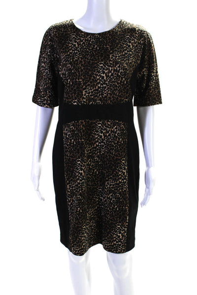 Michael Michael Kors Womens Short Sleeves A-Line Animal Print Mini Dress Size 12