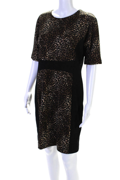 Michael Michael Kors Womens Short Sleeves A-Line Animal Print Mini Dress Size 12