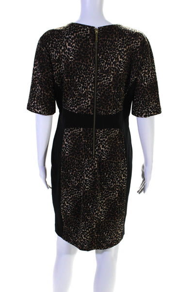 Michael Michael Kors Womens Short Sleeves A-Line Animal Print Mini Dress Size 12