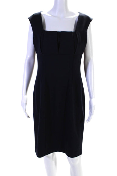 Calvin Klein Women's Square Neck Sleeveless A-Line Midi Dress Navy Blue Size 10