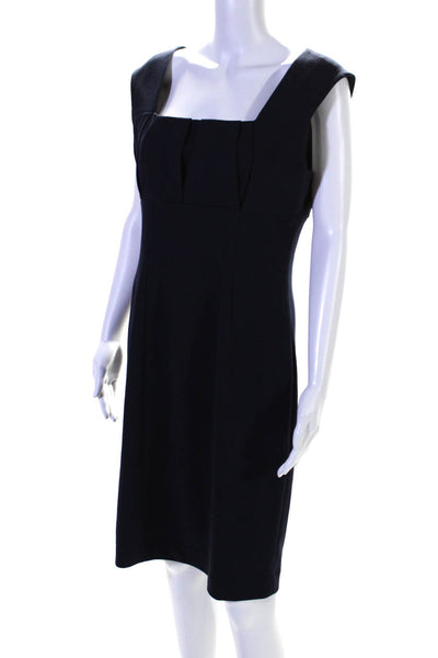 Calvin Klein Women's Square Neck Sleeveless A-Line Midi Dress Navy Blue Size 10