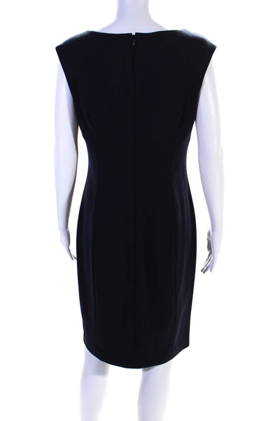 Calvin Klein Women's Square Neck Sleeveless A-Line Midi Dress Navy Blue Size 10