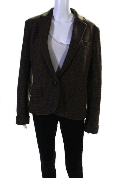 Lauren Ralph Lauren Women's Long Sleeves Lined One Button Plaid Blazer Size 10