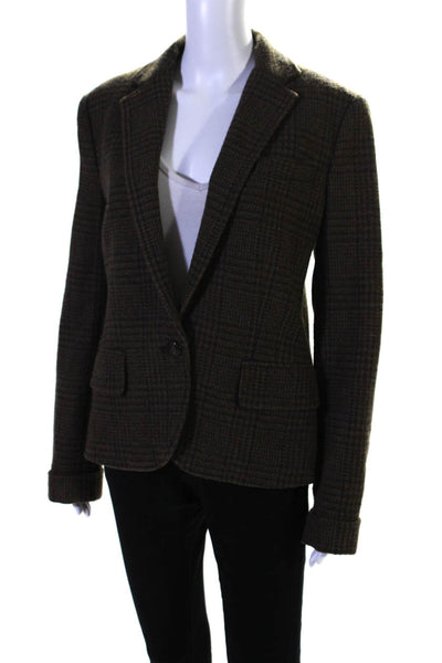 Lauren Ralph Lauren Women's Long Sleeves Lined One Button Plaid Blazer Size 10