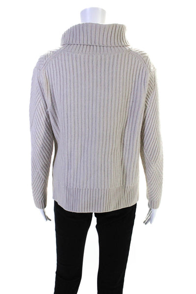 Rag & Bone Womens Merino Wool Long Sleeve Ribbed Turtleneck Sweater Beige Size S