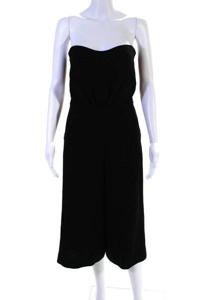 Elizabeth and James Womens Strapless Tie Back Wide Leg Jumpsuit Black Size 4