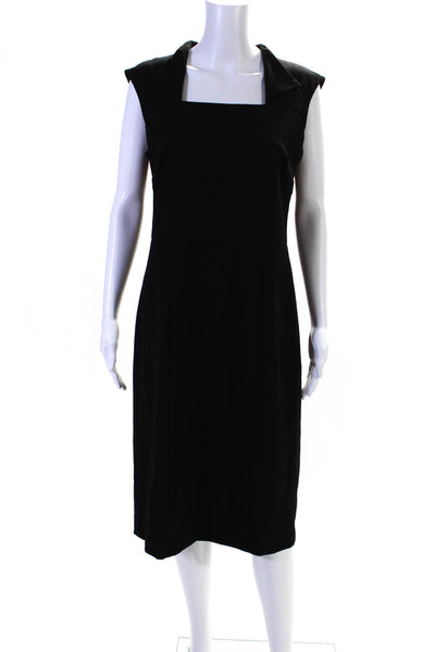 Marc New York Andrew Marc Womens Darted Square Neck Sheath Dress Black Size 10