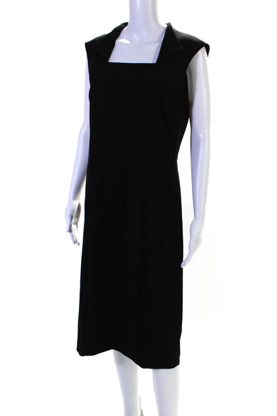 Marc New York Andrew Marc Womens Darted Square Neck Sheath Dress Black Size 10