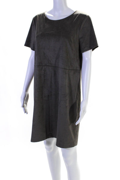 Vince Camuto Womens Round Neck Darted Short Sleeve A-Line Dress Gray Size 10