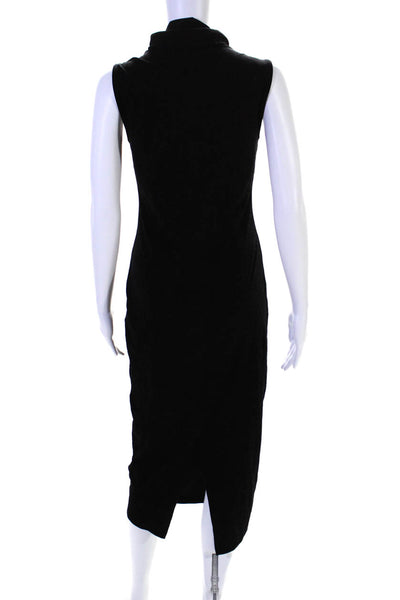 James Perse Womens Black Velvet Turtleneck Sleeveless Maxi Dress Size 2