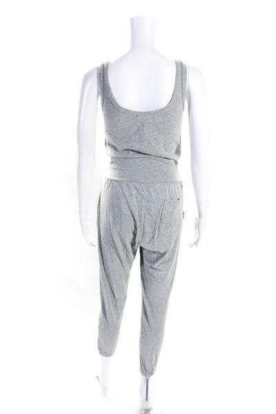 Philanthropy Womens Cotton Scoop Neck Sleeveless One Piece Jumpsuit Gray Size S