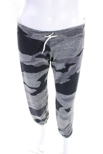 Monrow Womens Camouflage Print Drawstring Waist Capri Lounge Pants Gray Size S