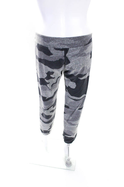 Monrow Womens Camouflage Print Drawstring Waist Capri Lounge Pants Gray Size S