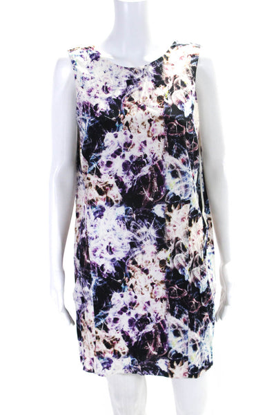 Theyskens Theory Womens Multicolor Printed Silk Sleeveless Mini Dress Size 4