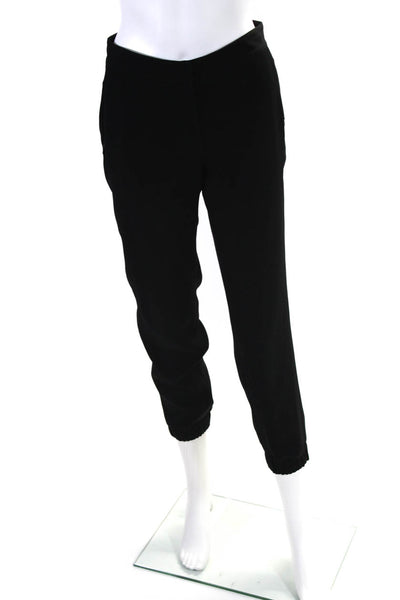 Theory Womens Black High Rise Zip Pockets Cuff Ankle Jogger Pants Size 0