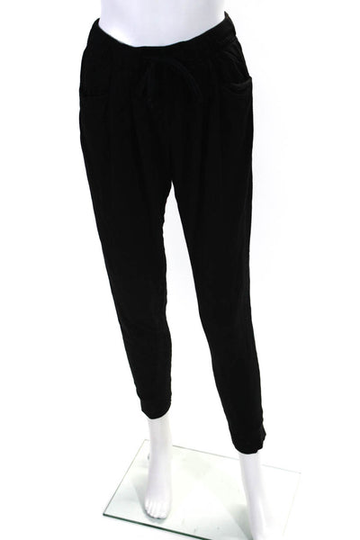 Helmut Lang Womens Black High Rise Drawstring Cuff Ankle Jogger Pants Size S