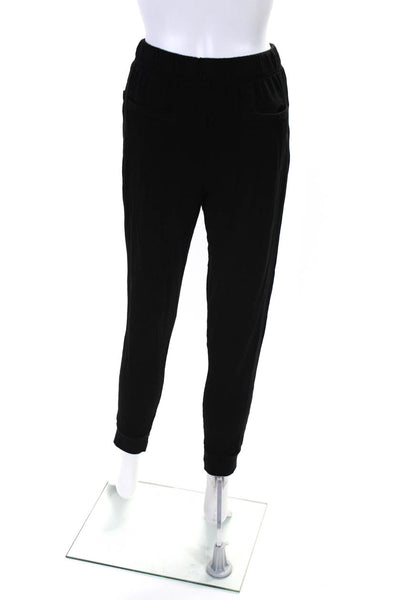 Helmut Lang Womens Black High Rise Drawstring Cuff Ankle Jogger Pants Size S