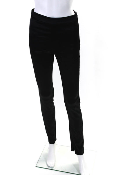 Theory Womens Solid Black Side Zip High Rise Skinny Leg Dress Pants Size 2