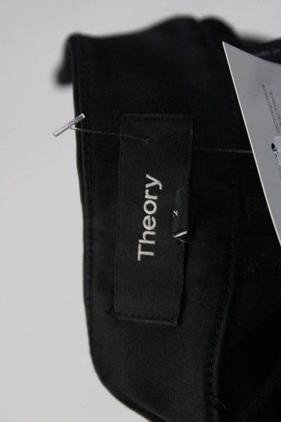 Theory Womens Solid Black Side Zip High Rise Skinny Leg Dress Pants Size 2