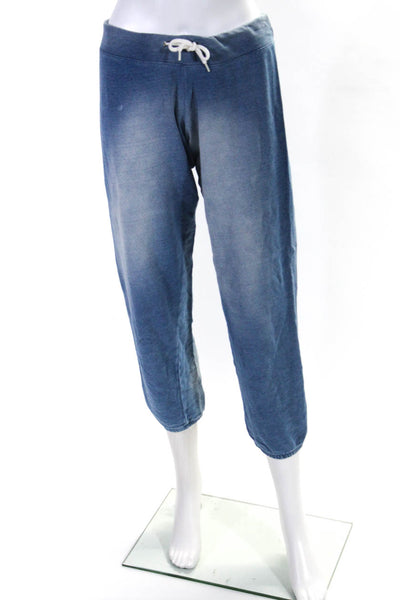 Monrow Womens Faded Blue Cotton Drawstring Cuff Ankle Jogger Pants Size S