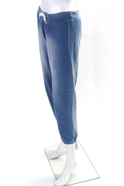 Monrow Womens Faded Blue Cotton Drawstring Cuff Ankle Jogger Pants Size S