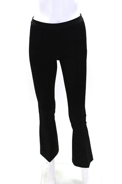 Helmut Lang Womens High Rise Pull On Creased Flare Leg Pants Black Size Small