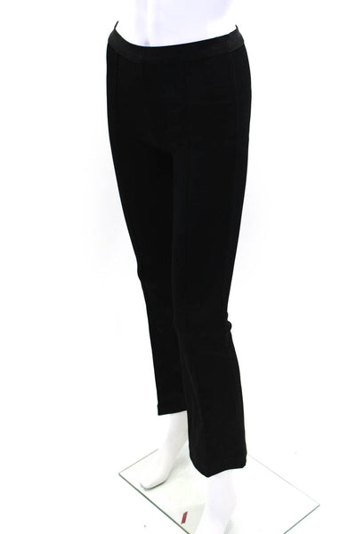 Helmut Lang Womens High Rise Pull On Creased Flare Leg Pants Black Size Small