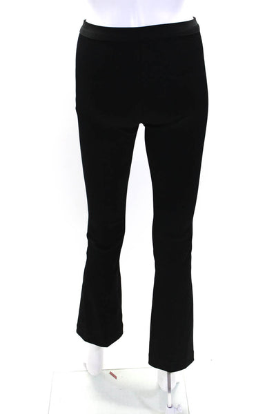 Helmut Lang Womens High Rise Pull On Creased Flare Leg Pants Black Size Small