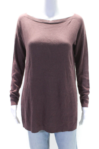 Peruvian Connection Womens Cotton Long Sleeve Boat Neck Knit Blouse Mauve Size S