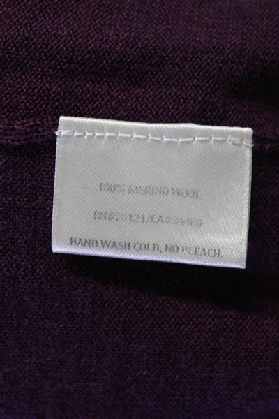 Eileen Fisher Womens Scoop Neck Long Sweatshirt Purple Wool Size Extra Large