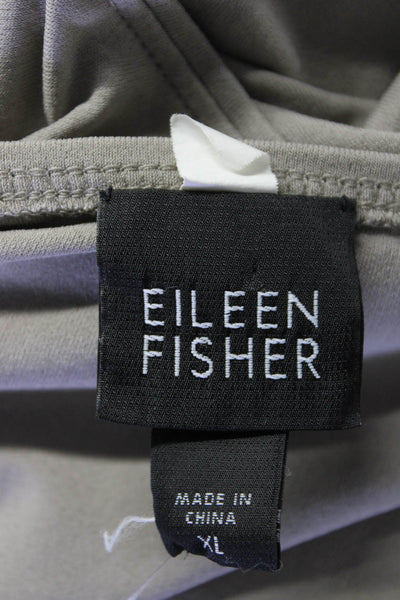 Eileen Fisher Womens Scoop Neck Silk Boxy Tank Top Gray Size Extra Large