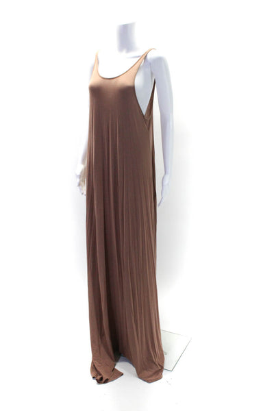 T Alexander Wang Womens Sleeveless Scoop Neck Maxi Dress Brown Size Medium