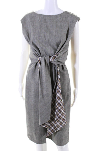 ABS by Allen Schwartz Women's Sleeveless Tie Waist Mini Dress Gray Size 12