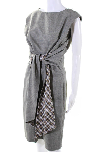 ABS by Allen Schwartz Women's Sleeveless Tie Waist Mini Dress Gray Size 12