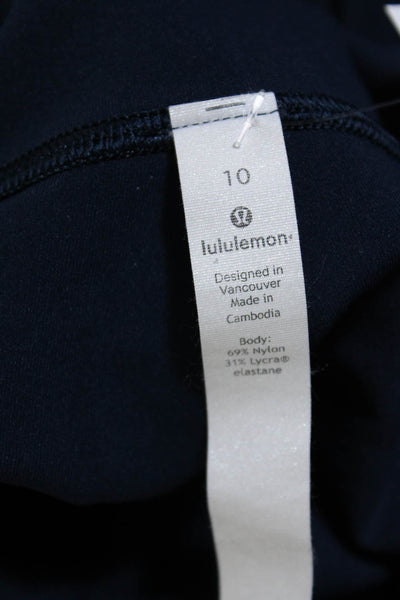 Lululemon Womens Solid Navy Blue Pull On Pants Leggings Size 10