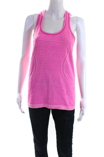 Lululemon Womens Neon Pink Scoop Neck Racerback Active Tank Top Size 8