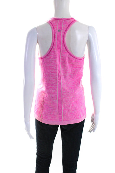 Lululemon Womens Neon Pink Scoop Neck Racerback Active Tank Top Size 8