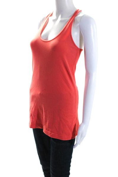 Lululemon Womens Orange Scoop Neck Racerback Active Tank Top Size 2