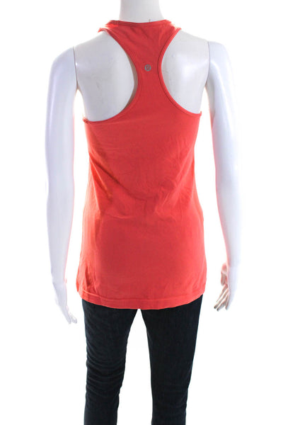 Lululemon Womens Orange Scoop Neck Racerback Active Tank Top Size 2