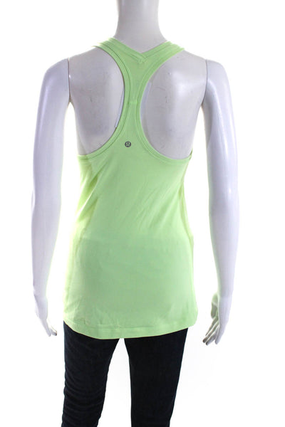 Lululemon Womens Green Scoop Neck Racerback Sleeveless Active Tank Top Size 2