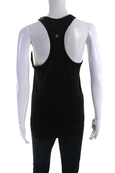 Lululemon Womens Solid Black Scoop Neck Racerback Active Tank Top Size L