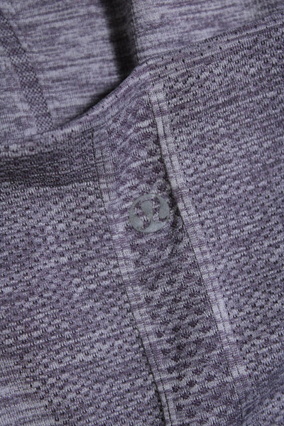 Lululemon Womens Purple Crew Neck Thumbhole Long Sleeve Active Top Size 8