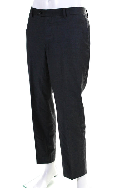 Davide Cenci Mens Creased Straight Leg Dress Pant Trousers Gray Wool Size EUR 52