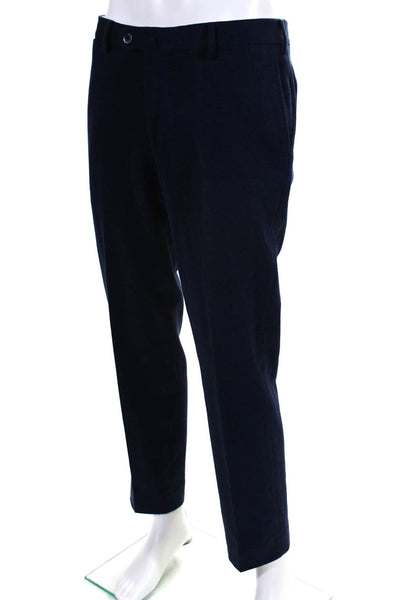 Tincati Mens Creased Slim Leg Dress Pant Trousers Navy Blue Cotton Size EUR 52