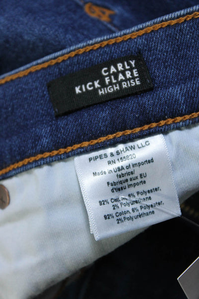 Veronica Beard Jeans Womens Carly Kick Flare Leg High Rise Jeans Blue Sz 29