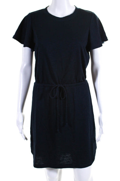 Paige Black Label Womens Short Sleeves Dress Navy Blue Size Extra Small