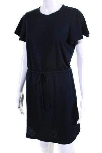 Paige Black Label Womens Short Sleeves Dress Navy Blue Size Extra Small